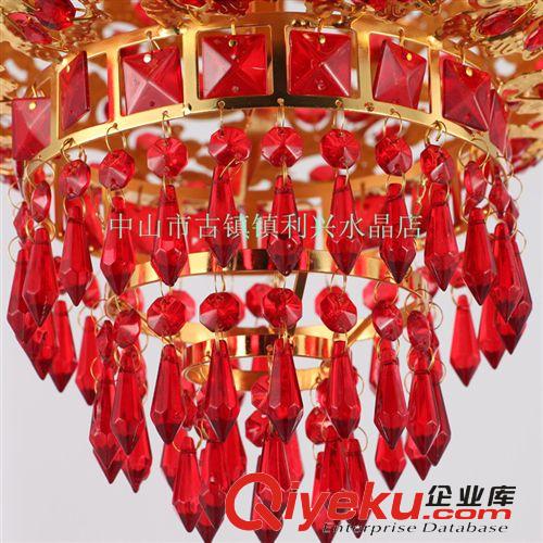 廠家直批  玻璃印花大紅水晶燈籠360度旋轉酒樓家居陽臺廓道照明原始圖片3