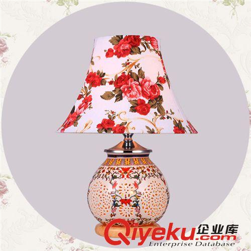 時尚燈 婚慶臺燈中式田園陶瓷臺燈臥室床頭臺燈歐式書房燈具燈飾原始圖片2