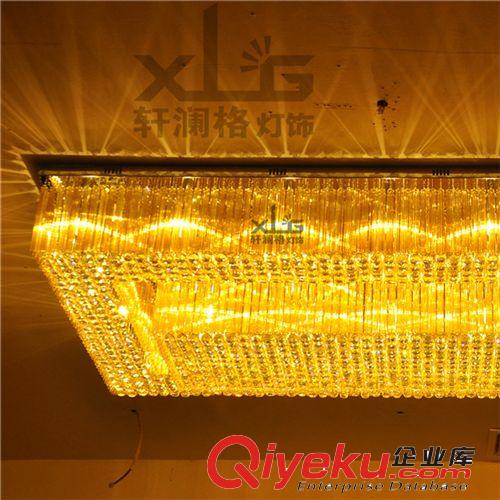 大堂燈非標酒店工程燈展廳玻璃造型燈吸頂燈gd歐式方形水晶燈原始圖片2