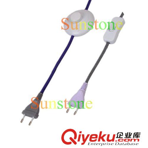 廠家直銷：H03VV-F2*0.75mm歐規(guī)電源線+303開關(guān) 插頭線 VDE CE