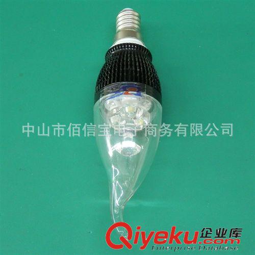 精品推薦 黑色LED蠟燭燈泡3w  LED節能蠟燭