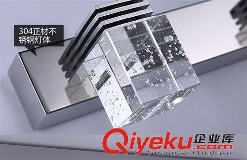 現代簡約{dj0}K9氣泡水晶大功率LED不銹鋼浴室鏡前燈具廠價瘋搶