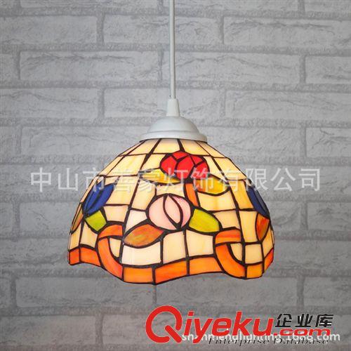 簡約蒂凡尼吊燈 彩色玻璃批發(fā)美式田園外貿出口燈飾原始圖片2