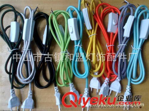 供應(yīng)臺(tái)燈落地?zé)舨孱^，歐規(guī)編織繩插頭電線帶開(kāi)關(guān)臺(tái)燈燈頭線尼龍線原始圖片2