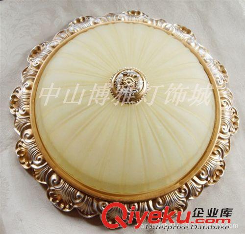 特價歐式吸頂燈歐式臥房燈金色羅馬柱紋經(jīng)典圖案樹脂吸頂燈！原始圖片2
