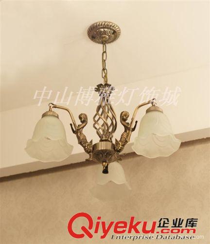 歐式復古經典吊燈歐式田園吊燈鐵藝燈3頭餐廳吊燈！原始圖片2