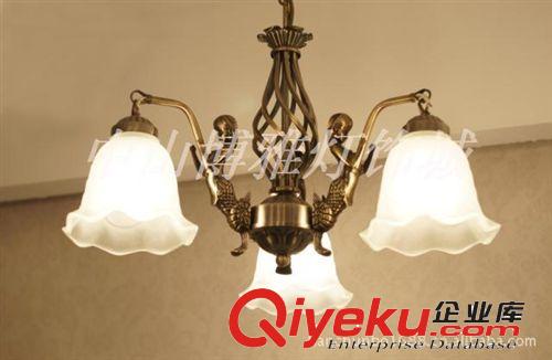 歐式復古經典吊燈歐式田園吊燈鐵藝燈3頭餐廳吊燈！原始圖片3