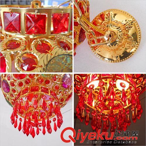 7彩太陽花紅轉(zhuǎn)動燈籠吊燈酒店工程家庭餐廳陽臺吊燈40CM廠家直銷原始圖片3
