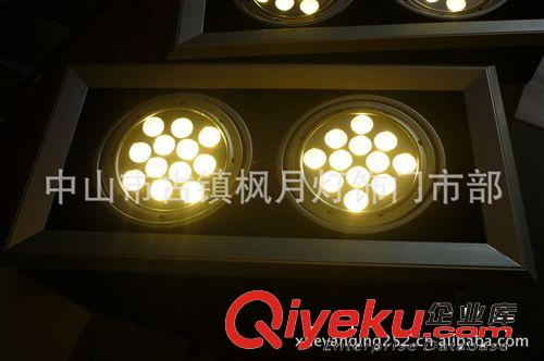 廠家厚鋁LED斗膽燈格柵射燈雙頭豆膽燈led射燈雙頭24W天花燈全套原始圖片2