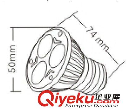 3*1W车铝磨砂透镜灯杯OMC-1031（E27）,LED光源灯杯,铝灯杯