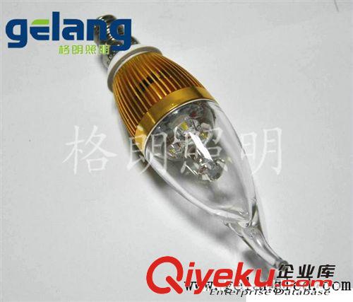 金色拉尾 led蠟燭燈 LED3W水晶燈專用光源 E14 E27LED蠟燭泡