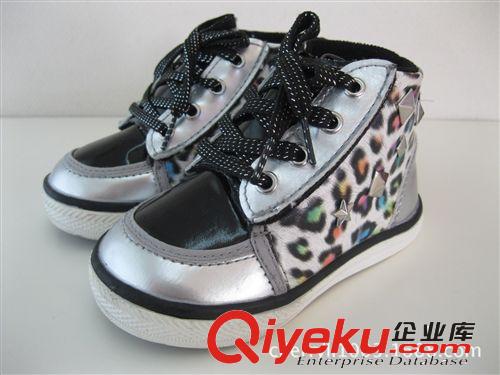 外貿日單 高幫鞋童鞋板鞋豹紋潮寶2013新秋冬款13-15CM