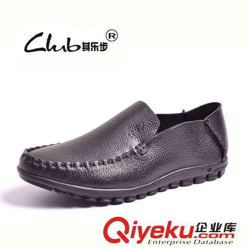 春夏新款頭層牛皮透氣休閑男鞋 外貿(mào)品牌zp平底鞋 懶人套腳單鞋原始圖片2