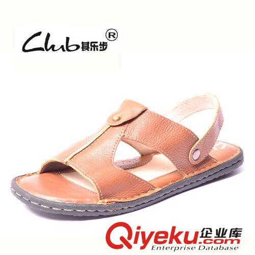 2014新款外貿(mào)zp男士休閑涼鞋 夏季牛皮沙灘鞋 涼拖兩用一體鞋子原始圖片2