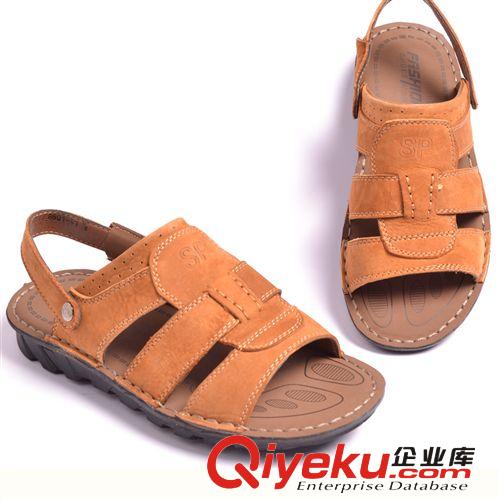 2014夏季外貿(mào)zp磨砂皮男涼鞋 縫線舒適休閑鞋子 新款廣州牛皮鞋原始圖片3