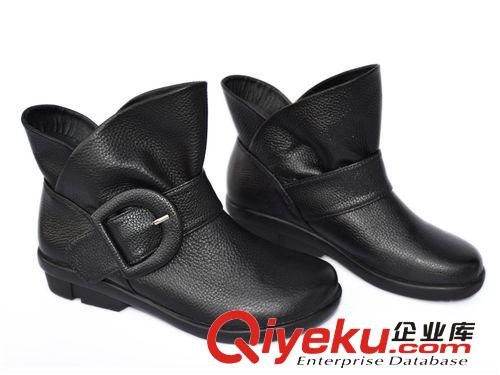 2013zp女士新款短靴 外貿品牌潮女靴子 低跟搭扣軟牛皮時尚女鞋