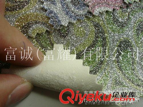 小格力特腰果花PU人造革 繽紛閃粉蔥片特殊鞋材禮品盒合成革.圖原始圖片2