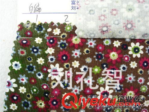 緯彈燈芯絨活性印花 全棉燈芯絨印花燈芯絨條紋印花絨布印花多色