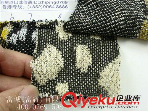 毛線針織提花金銀線布粗針毛線潮流羅紋提花長頸鹿大小點金銀線布原始圖片3
