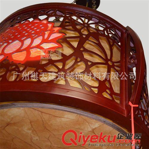 中式古典木藝羊皮燈吊燈客廳臥室燈酒店茶樓餐廳燈具原始圖片3