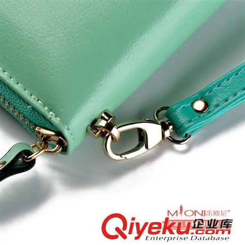 米歐尼 2014年新款糖果色錢包 拉鏈?zhǔn)职L款黃色大女包包手機(jī)包B2原始圖片3