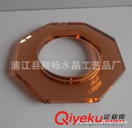 水晶天花燈玻璃燈罩 八角24面茶色孔燈罩 水晶燈飾配件原始圖片2