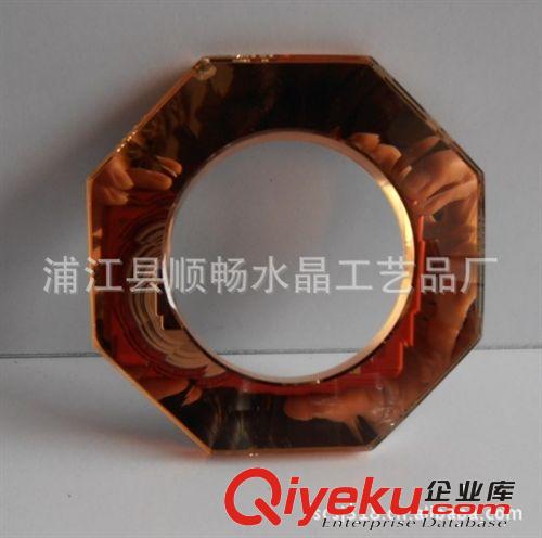 水晶天花燈玻璃燈罩 八角24面茶色孔燈罩 水晶燈飾配件原始圖片3