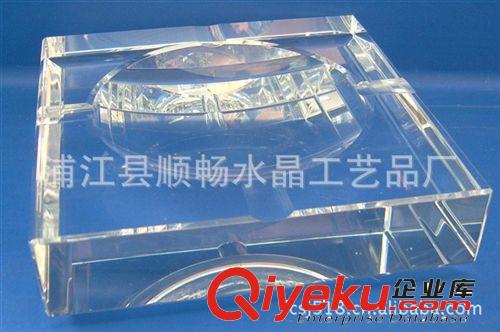 新款上市 水晶煙灰缸 方形圓孔煙缸 130mm原始圖片2