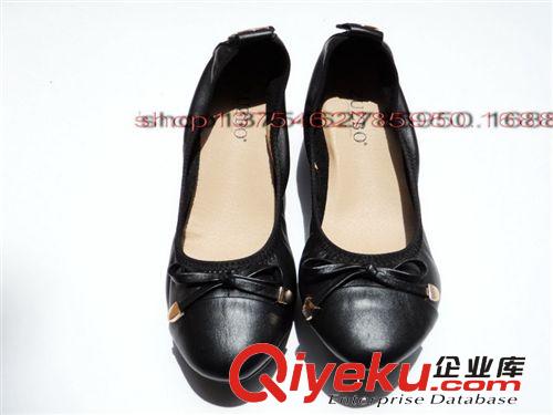 2014淺口鞋女坡跟圓頭zp女鞋 雙邊 后金屬蝴蝶結舒適休閑女鞋原始圖片3