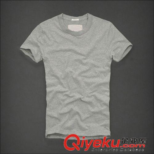 男短t  男式純色純棉修身貼布繡花T恤原始圖片2