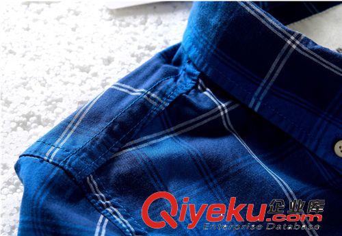 外貿(mào)男襯衫 休閑男式襯衫 時(shí)尚修身格子男襯衣原始圖片3