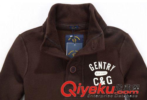 新品男士全棉水洗修身繡花連帽套頭扣子衛(wèi)衣 廠家直銷 一件代發(fā)原始圖片2