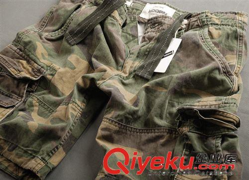 送腰帶！男款夏裝純棉美式休閑短褲多袋工裝短褲 軍綠色85004
