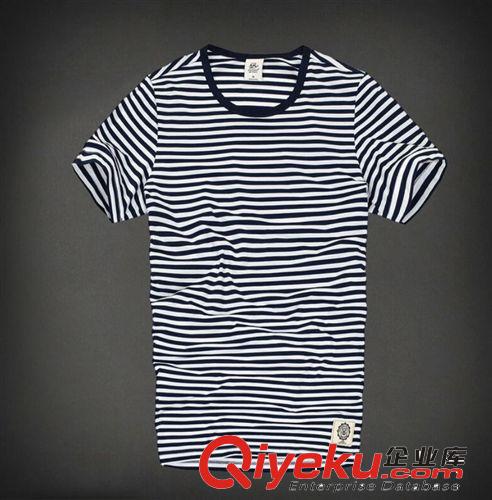 2014新款夏裝畢業(yè)季條紋情侶款純棉休閑情侶裝海魂衫一件代發(fā)批發(fā)原始圖片2