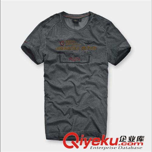 新款空軍一號圓領(lǐng)男短袖T恤 萊卡彈力重工復(fù)古水洗件染 代發(fā) 批發(fā)原始圖片2