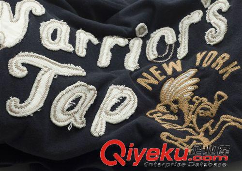 男裝空軍一號修身純棉水洗刺繡拼接撞色圓領(lǐng)長袖T恤 7606原始圖片2