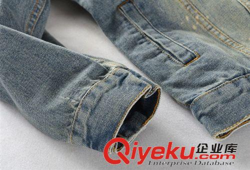翻領(lǐng)牛仔外套一件代發(fā) 韓版潮男修身牛仔上 天貓商城爆款 DJ001原始圖片3