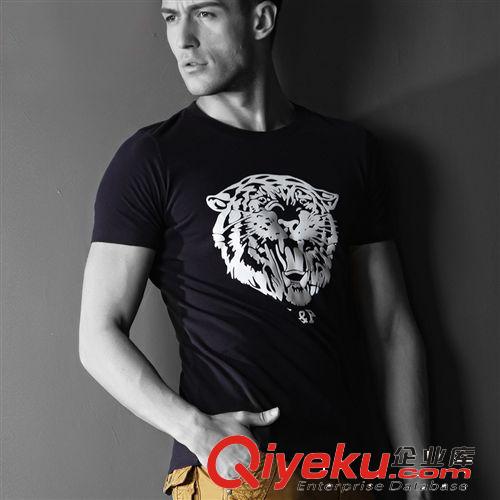 新款 純棉男式T恤時(shí)尚修身男裝圓領(lǐng)T恤 批發(fā)男式短袖T恤一件代發(fā)原始圖片2