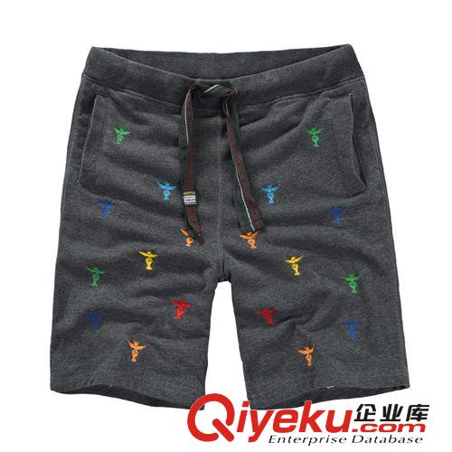 男裝zp中褲 2014夏刺繡直筒中褲男士五分褲時(shí)尚休閑褲時(shí)尚潮流