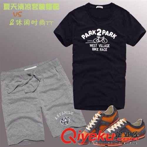 2014夏季圓領男式T恤 男裝歐美時尚修身 男式短袖T恤批發原單貼牌原始圖片2