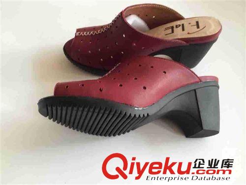 工廠直供 中山外貿鞋女士涼拖批發(fā)坡跟手工鞋 原創(chuàng)原單牛皮高跟跟原始圖片2