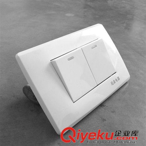 廠家tj批發(fā) 墻壁大二開 二位 單控開關(guān)插座 118型暗裝原始圖片2