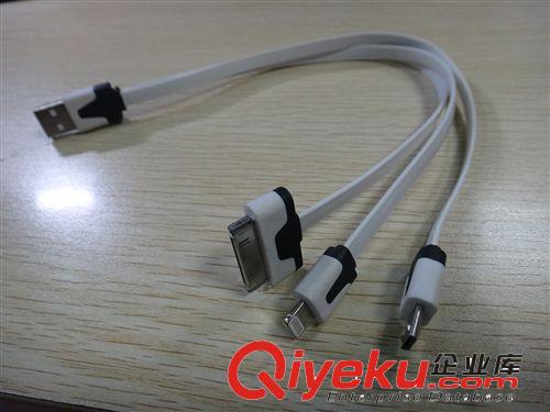 iphone5一拖三數(shù)據(jù)線 手機(jī)連接線 Micro usb線 深圳廠家批發(fā)