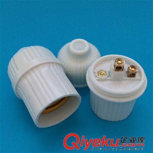 廠家批發(fā)直銷  e27通用螺口膠木燈頭  阻燃瓷白電木燈頭 型號806原始圖片3