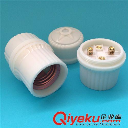 新型E27乳白螺口燈頭 e27加厚懸吊式羅口燈頭 型號168原始圖片2