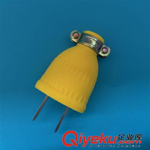 黃色純軟橡膠抗摔防水插頭 防爆電源二極插頭 型號020原始圖片3