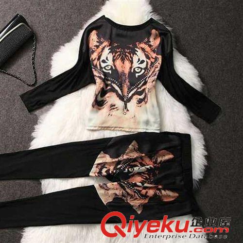 2014歐美女裝新品 范冰冰明星同款老虎頭印花女裝8846原始圖片3