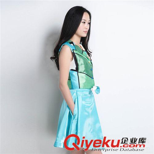 歐洲站夏季歐美明星款 真絲無(wú)袖連衣裙一件代發(fā) 8841原始圖片2