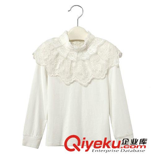 廠家直銷 2014新款 女童蕾絲打底衫 純棉不起球時(shí)尚韓版打底衫原始圖片2