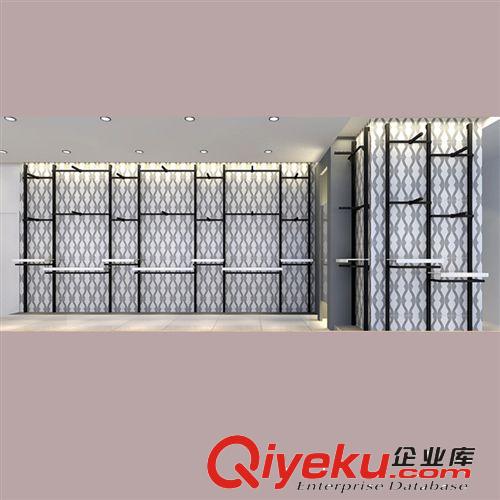 不銹鋼 男裝貨架 服裝專(zhuān)賣(mài)店 靠墻 展示高柜 架MD-FBG208原始圖片2